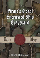 40x30 Battlemap - Pirate’s Coral Encrusted Ship Graveyard