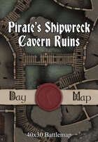 40x30 Battlemap - Pirate’s Shipwreck Cavern Ruins