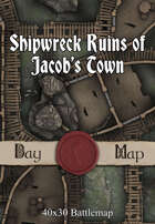 40x30 Battlemap - Shipwreck Ruins of Jacob’s Town