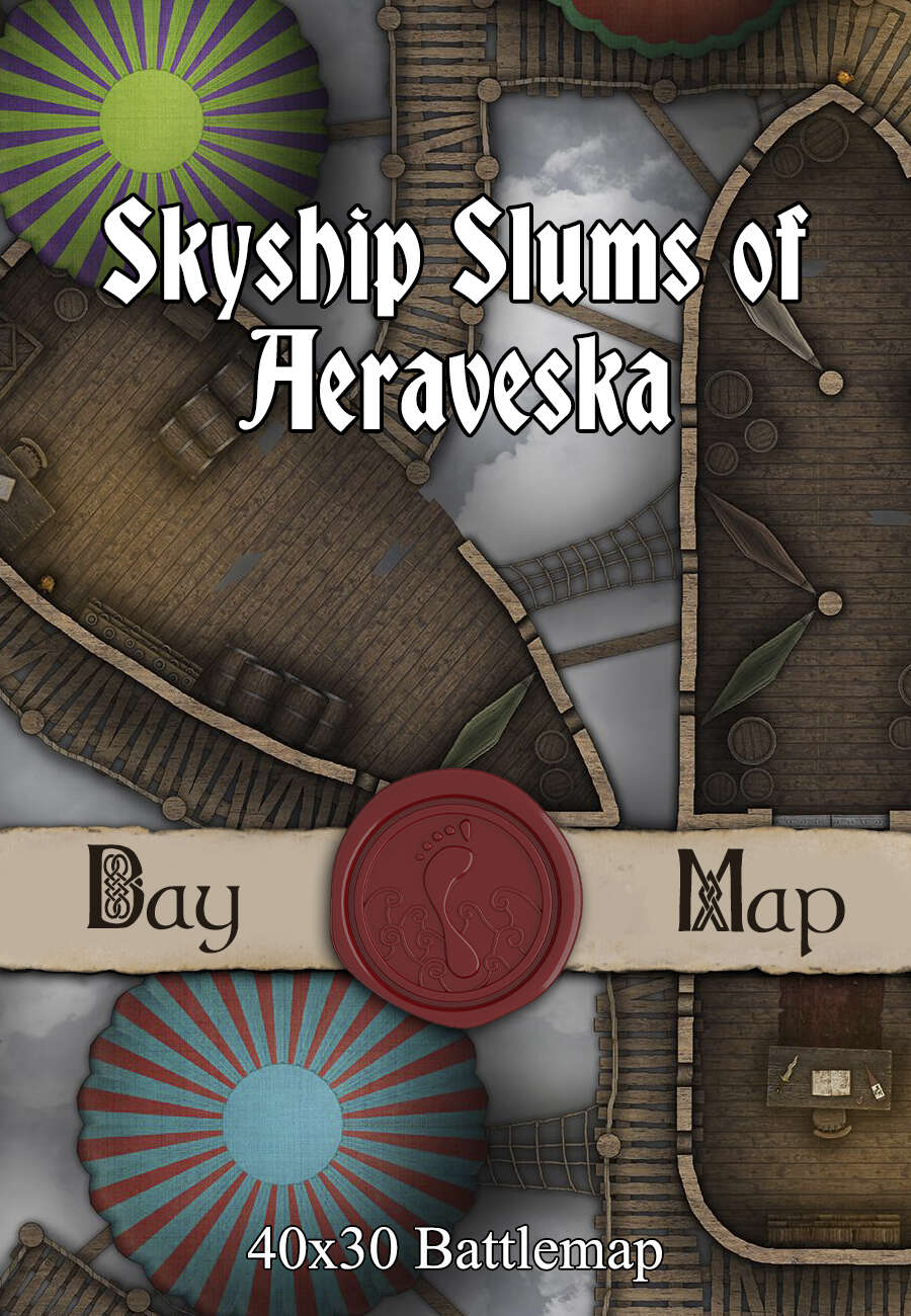 40x30 Battlemap - Skyship Slums of Aeraveska - Seafoot Games | Towns ...