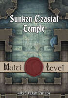 40x30 Multi-Level Battlemap - Sunken Coastal Temple