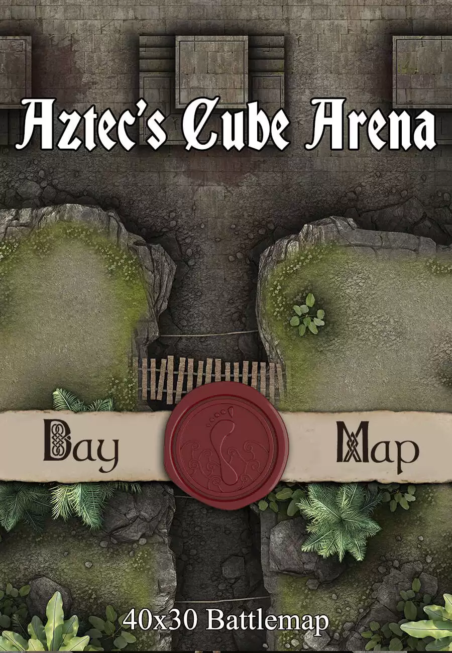 40x30 Battlemap - Aztec’s Cube Arena - Seafoot Games | Ruins | Jungle ...