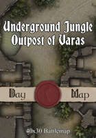 40x30 Multi-Level Battlemap - Underground Jungle Outpost of Varas