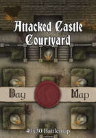 40x30 Battlemap - Attacked Castle Courtyard