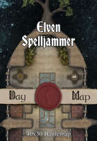 Elven Spelljammer Multi-Level 40x30 D&D Battlemap with Adventure