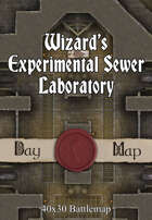 Wizard’s Experimental Sewer Laboratory Multi-Level 40x30 D&D Battlemap with Adventure