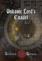 Volcanic Lord’s Citadel Multi-Level 40x30 D&D Battlemap with Adventure