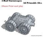 28mm print and play 4-rad Sturmwagen Sci-fi gaming vehicle 3d Files
