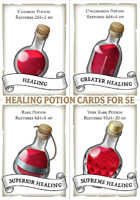 Healing Potion Cards (5e)