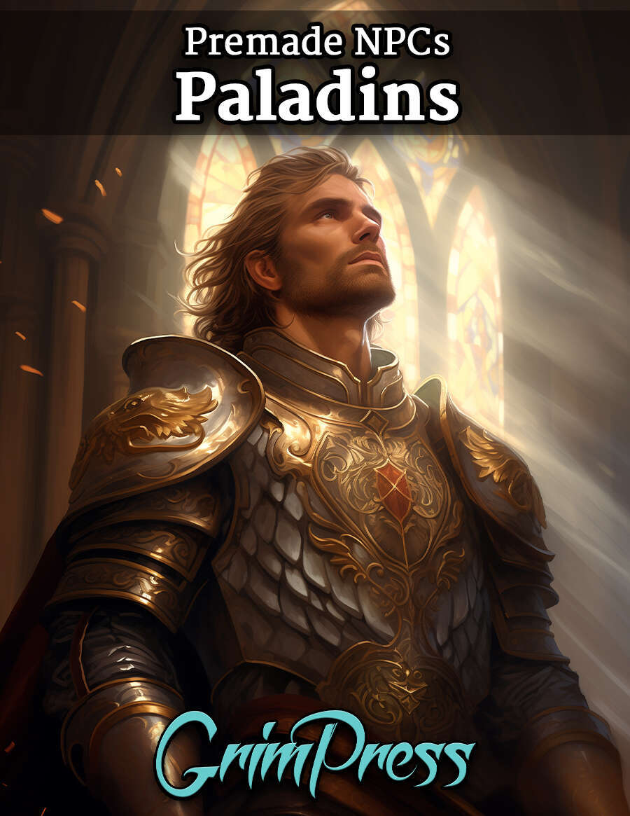 Premade NPCs Paladins Grim Press DnD5e Compatible Tokens & Art