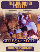 Premium Stock Art: Tiefling Archer (Cities of Myth)