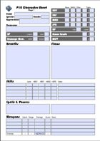 Power of 10 (P10) - Character sheet FORM-FILLABLE PDF