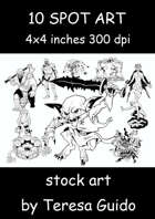 Old School 10 Black & White Fantasy Character Illustrations