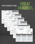 Wicked Ones: Undead Awakening: Playsheets