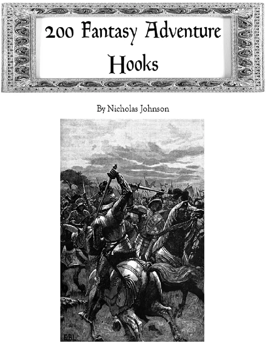 Cover of 200 Fantasy Adventure Hooks