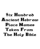 600 Ancient Hebrew Place Names