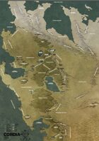 MYTHLANDS RPG Świat Cordia - Wieku Pary i Stali (Mapa)