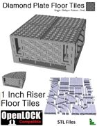 OpenLOCK 1 inch Riser Tiles - Diamond Plate Single Oblique Pattern (Fine) (STL Files)