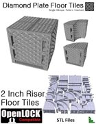 OpenLOCK 2 inch Riser Tiles - Diamond Plate Single Oblique Pattern (Medium) (STL Files)