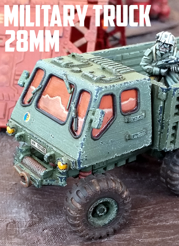 Military Truck: 3D Printable for 28mm Wargames