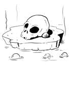 Skull in a Bubbling Swamp