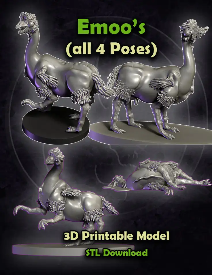Eemooh Emoo's: all 4 Poses - STL file Download - Dark Platypus Studio ...