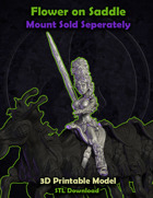FLOWER on Saddle for CENTISTEED – Post-apocalypse horse-bug Rider - STL File Dowload
