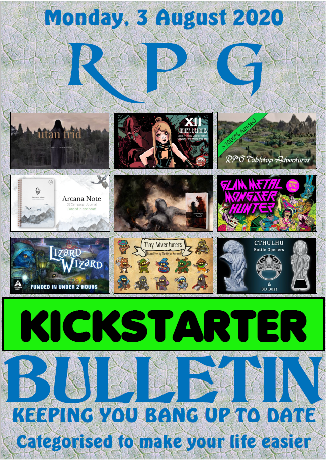 Kickstarter Rpg Key RPG Kickstarter Bulletin 3rd August 2020 - Modelling Miniatures ...