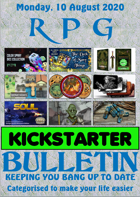 RPG Kickstarter Bulletin 10th August 2020