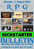 RPG Kickstarter Bulletin 17th August 2020