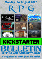 RPG Kickstarter Bulletin 24th August 2020