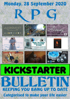RPG Kickstarter Bulletin 28th September 2020