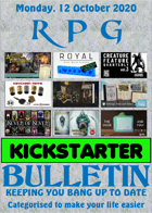 RPG Kickstarter Bulletin 12th October 2020