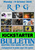 RPG Kickstarter Bulletin 19th October 2020