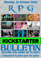 RPG Kickstarter Bulletin 26th October 2020