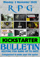 RPG Kickstarter Bulletin 2nd November 2020