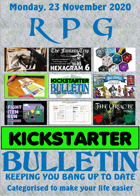 RPG Kickstarter Bulletin 23rd November 2020