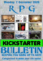 RPG Kickstarter Bulletin 7th December 2020