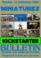 Miniatures Kickstarter Bulletin 14th September 2020