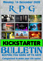 RPG Kickstarter Bulletin 14th December 2020