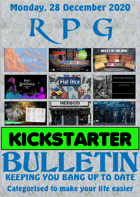 RPG Kickstarter Bulletin 28th December 2020