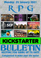 RPG Kickstarter Bulletin 25th January 2021