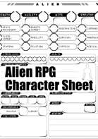 Alien RPG character sheet