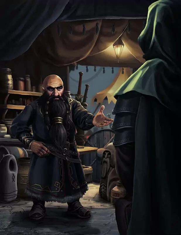 Full Page RPG Cover Art =Dwarven Merchant= - Mindplaces | DriveThruRPG