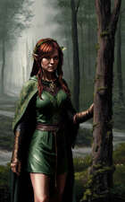Elven Woman - Half-Page 8x5" RPG Illustration