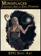 Sorceress Casting Spell - RPG Spot Art