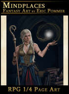 Quarter Page - Sorceress Casting Spell - RPG Illustration