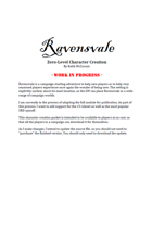 Ravensvale Character Creation Handout