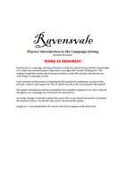 Ravensvale Players' Introduction to the Campaign