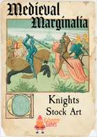 Medieval Marginalia - Knights at Tourney - STOCK ART